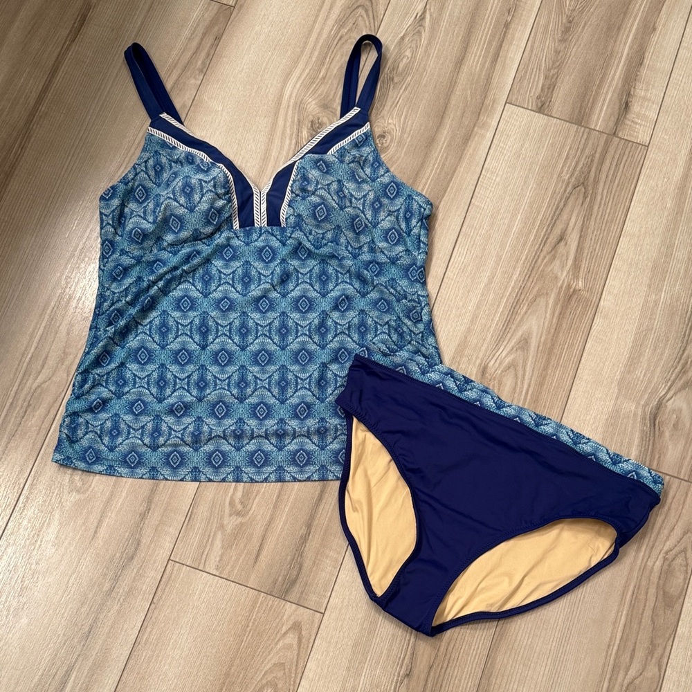 Talbots Blue Geometric Swimwear - XL